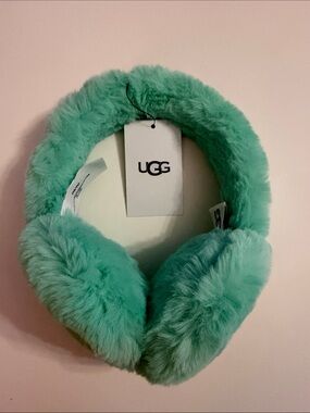 UGG Plush Ear Muffs in Mint Green